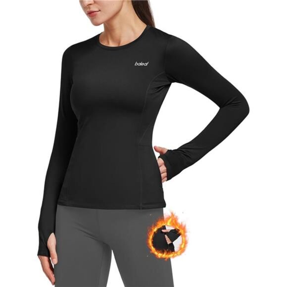 Thermal Shirts for Women Long Sleeve Fleece Tops Running Workout Cold Weather - Picture 1 of 7